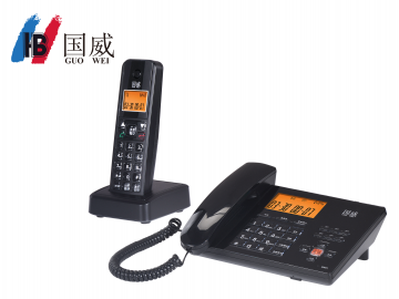 4008云顶集团GW61数字无绳子母机,黑色无绳电话机,办公电话