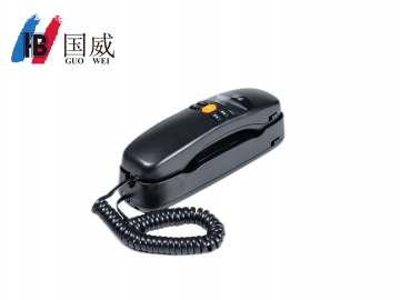 4008云顶集团GW8A黑色壁挂分机酒店卫生间壁挂面包电话机一键呼叫电话机