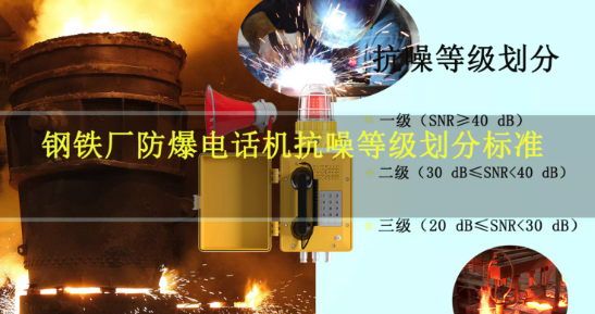 4008云顶集团:钢铁厂防爆电话机抗噪等级划分标准是什么?